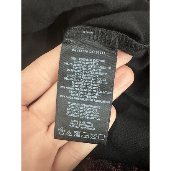 Maeve Elorn lace ruched dress from Anthropologie Sz 12 Burgundy & Black - Picture 5 of 7